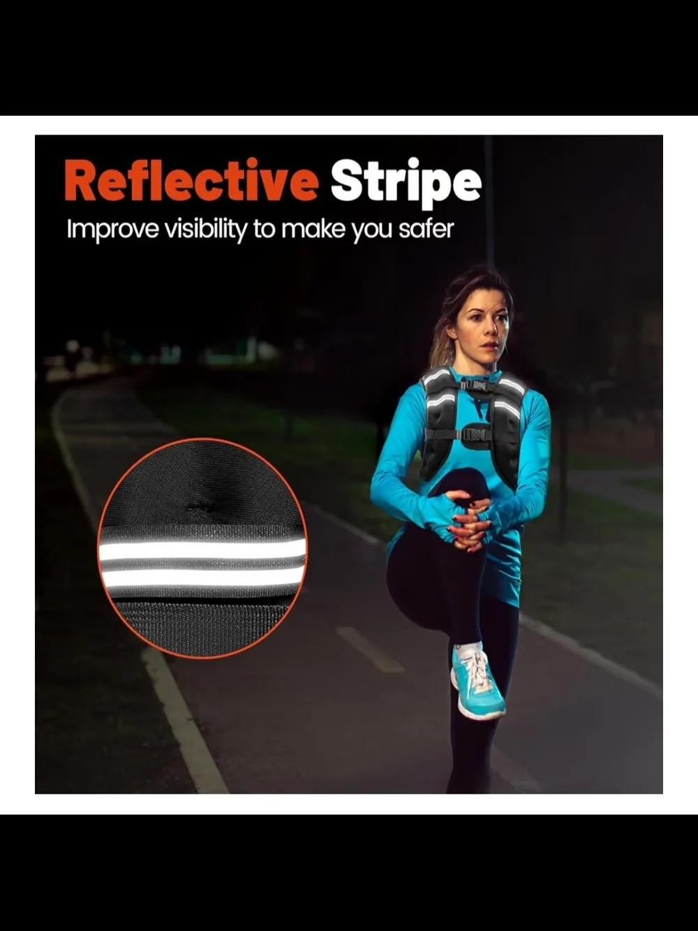 NWT Adjustable Black Weighted Vest for Men/Women - 12LB - Picture 6 of 8